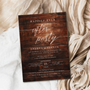 Invitation Heureusement Jamais Après La Fête Rustique Mariage