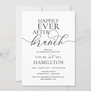 Invitation Heureusement Jamais après la mariage de poste Brun