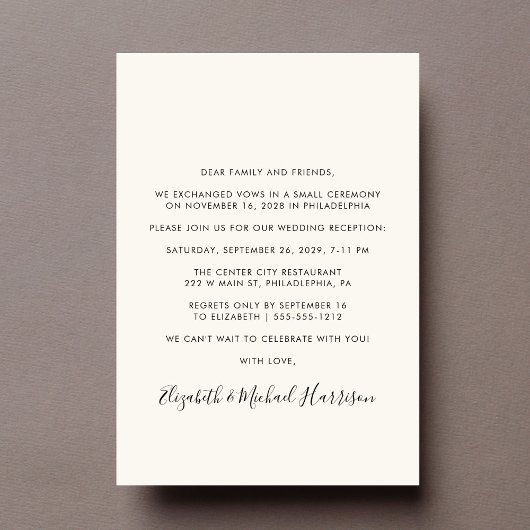 Invitation Heureusement Jamais Après La Réception De Mariage 