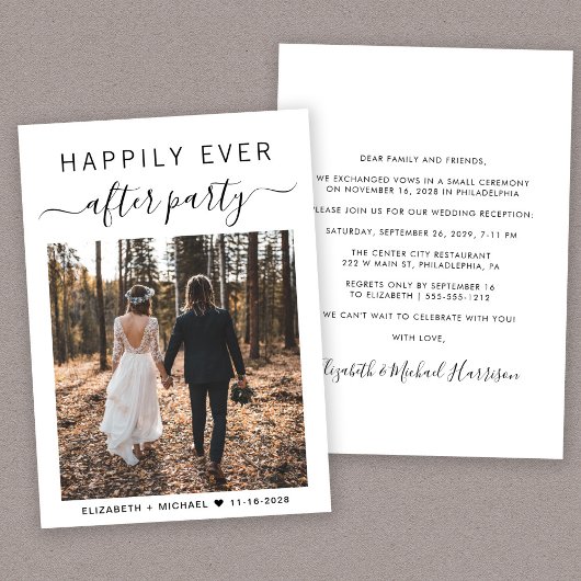 Invitation Heureusement Jamais Après La Réception De Mariage 