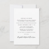 Invitation Heureusement Jamais Après La Réception De Mariage  (Dos)