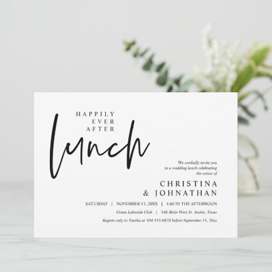 Invitation Heureusement Jamais Après Le Déjeuner Fête De Mari (Debout devant)