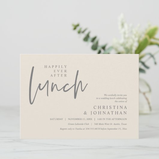 Invitation Heureusement Jamais Après Le Déjeuner Fête De Mari (Debout devant)