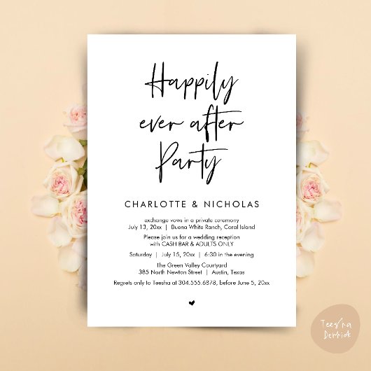 Invitation Heureusement Jamais Après Le Dîner Mariage Party C