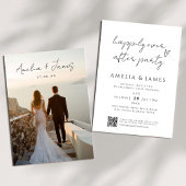 Invitation Heureusement Jamais après le mariage Réception QR 
