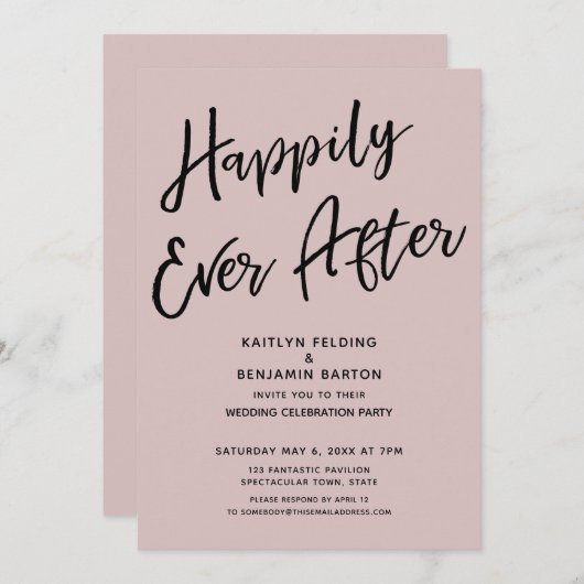 Invitation Heureusement Jamais Après Mariage Décontracté Fête (Devant / Derrière)