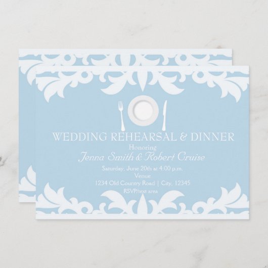 Invitation HEUREUSEMENT JAMAIS APRÈS Mariage Dîner de répétit (Devant / Derrière)