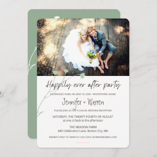 Invitation Heureusement Jamais après mariage photos de fête