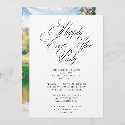 Invitation Heureusement Jamais Après Mariage Réception De Mar (Devant / Derrière)