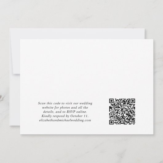 Invitation Heureusement Jamais Après Photo QR Code Réception  (Dos)
