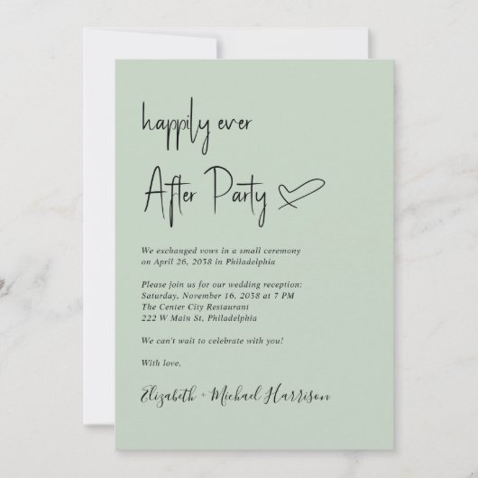 Invitation Heureusement Jamais Après Photo QR Code Réception  (Devant)