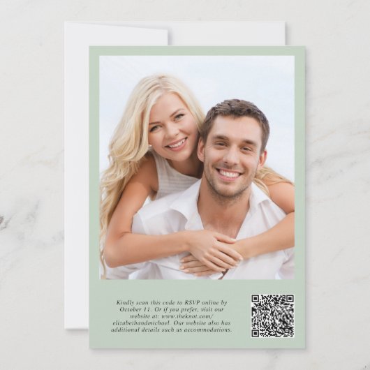 Invitation Heureusement Jamais Après Photo QR Code Réception  (Dos)