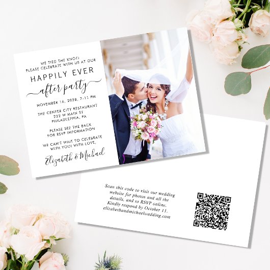 Invitation Heureusement Jamais Après Photo QR Code Réception