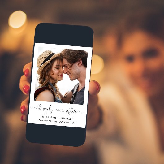 Invitation Heureusement Jamais Après Photo QR Code Réception 