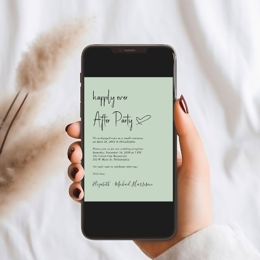 Invitation Heureusement Jamais Après Photo QR Code Réception 