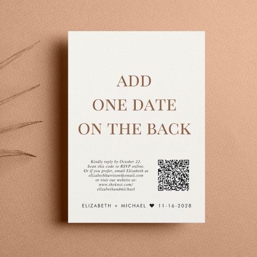 Invitation Heureusement Jamais après QR Code Cream Réception 