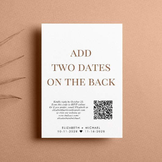 Invitation Heureusement jamais après QR Code Mariage Réceptio