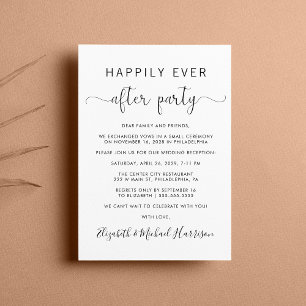 Invitation Heureusement jamais après QR Code Mariage Réceptio