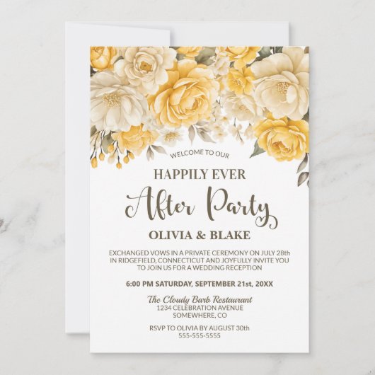 Invitation Heureusement Jamais Après Réception De Mariage Fle (Devant)