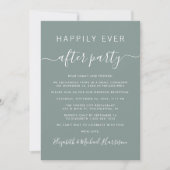 Invitation Heureusement Jamais Après Sage Green Mariage Récep (Devant)
