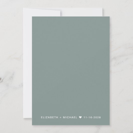 Invitation Heureusement Jamais Après Sage Green Mariage Récep (Dos)