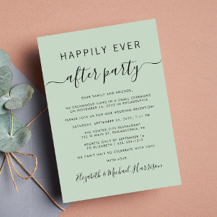Invitation Heureusement Jamais Après Sage Green Mariage Récep