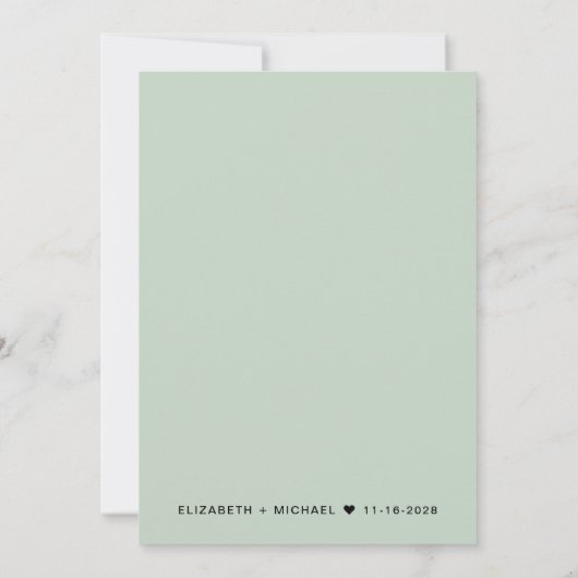Invitation Heureusement Jamais Après Sage Green Mariage Récep (Dos)