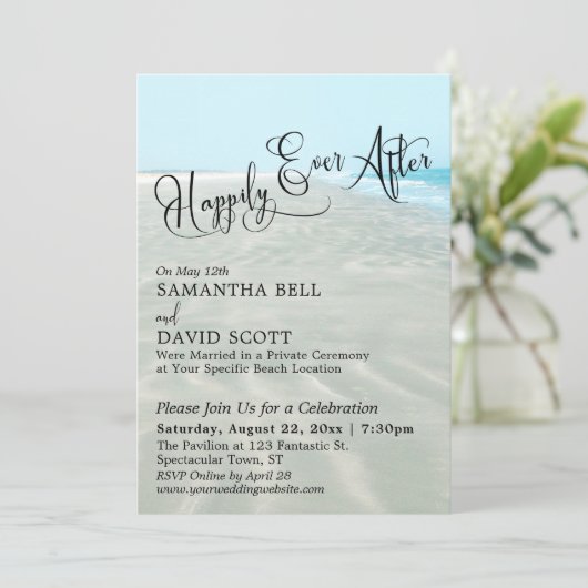 Invitation Heureusement Jamais Après Script, Plage Mariage Ré (Debout devant)