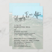 Invitation Heureusement Jamais Après Script, Plage Mariage Ré (Devant / Derrière)