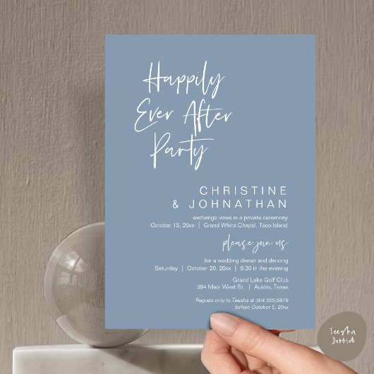Invitation Heureusement Jamais Après, Soirée Mariage moderne