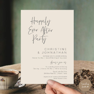 Invitation Heureusement Jamais Après, Soirée Mariage moderne