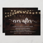 Invitation Heureusement pour toujours, Rustic Mariage Elopeme (Devant / Derrière)