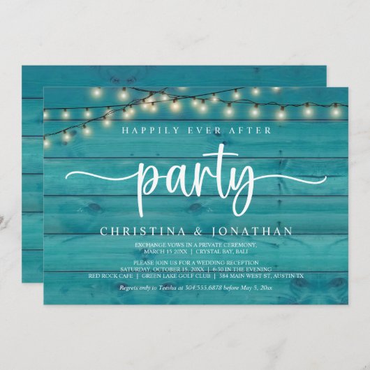 Invitation Heureusement toujours après la fête, String Lights (Devant / Derrière)