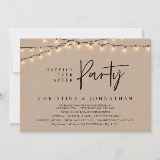 Invitation Heureusement toujours après la fête, String Lights (Devant)