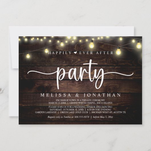 Invitation Heureusement toujours après la fête, String Lights (Devant)