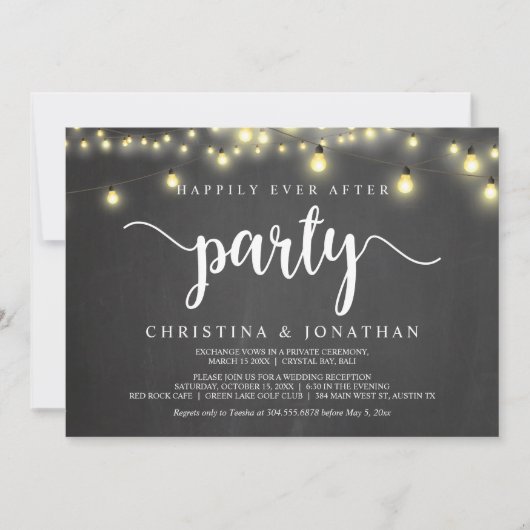 Invitation Heureusement toujours après la fête, String Lights (Devant)