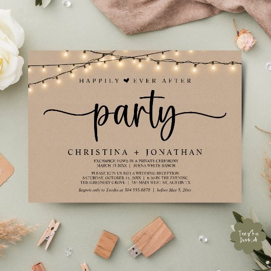 Invitation Heureusement toujours après la fête, String Lights