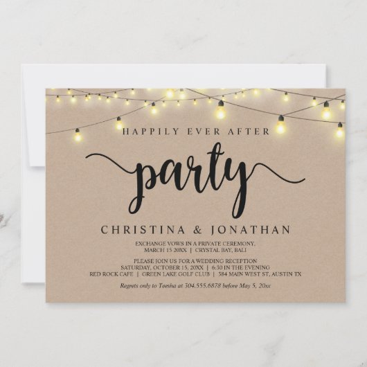 Invitation Heureusement toujours après la fête, String Lights (Devant)