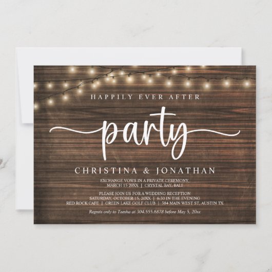 Invitation Heureusement toujours après la fête, String Lights (Devant)