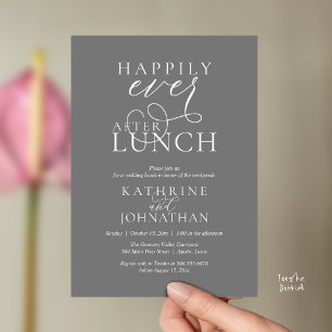Invitation Heureux À Jamais Après le Déjeuner de Mariage Inti