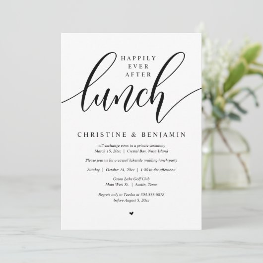 Invitation Heureux à jamais après le déjeuner, Fugue, Écritur (Debout devant)