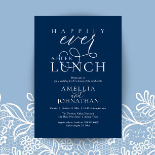 Invitation Heureux à jamais après le déjeuner Mariage élégant