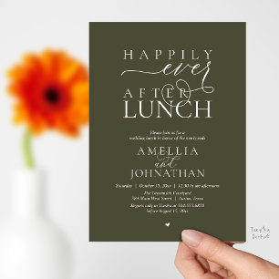 Invitation Heureux à jamais après le déjeuner Mariage moderne