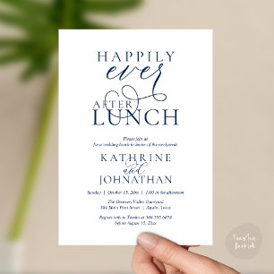 Invitation Heureux à jamais après le déjeuner post-mariage en