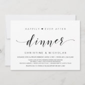 Invitation Heureux à jamais, dîner d'élopement de mariage (Devant)