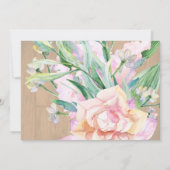 Invitation Heureux à tout jamais Aquarelle artistique florale (Dos)