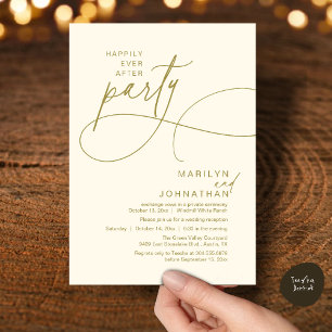 Invitation Heureux à tout jamais Dîner de mariage élégant mod