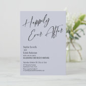 Invitation Heureux à tout jamais Élégant Moderne Bleu Poussié (Debout devant)