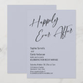 Invitation Heureux à tout jamais Élégant Moderne Bleu Poussié (Devant / Derrière)