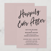 Invitation Heureux à tout jamais Fête de mariage décontractée (Devant / Derrière)